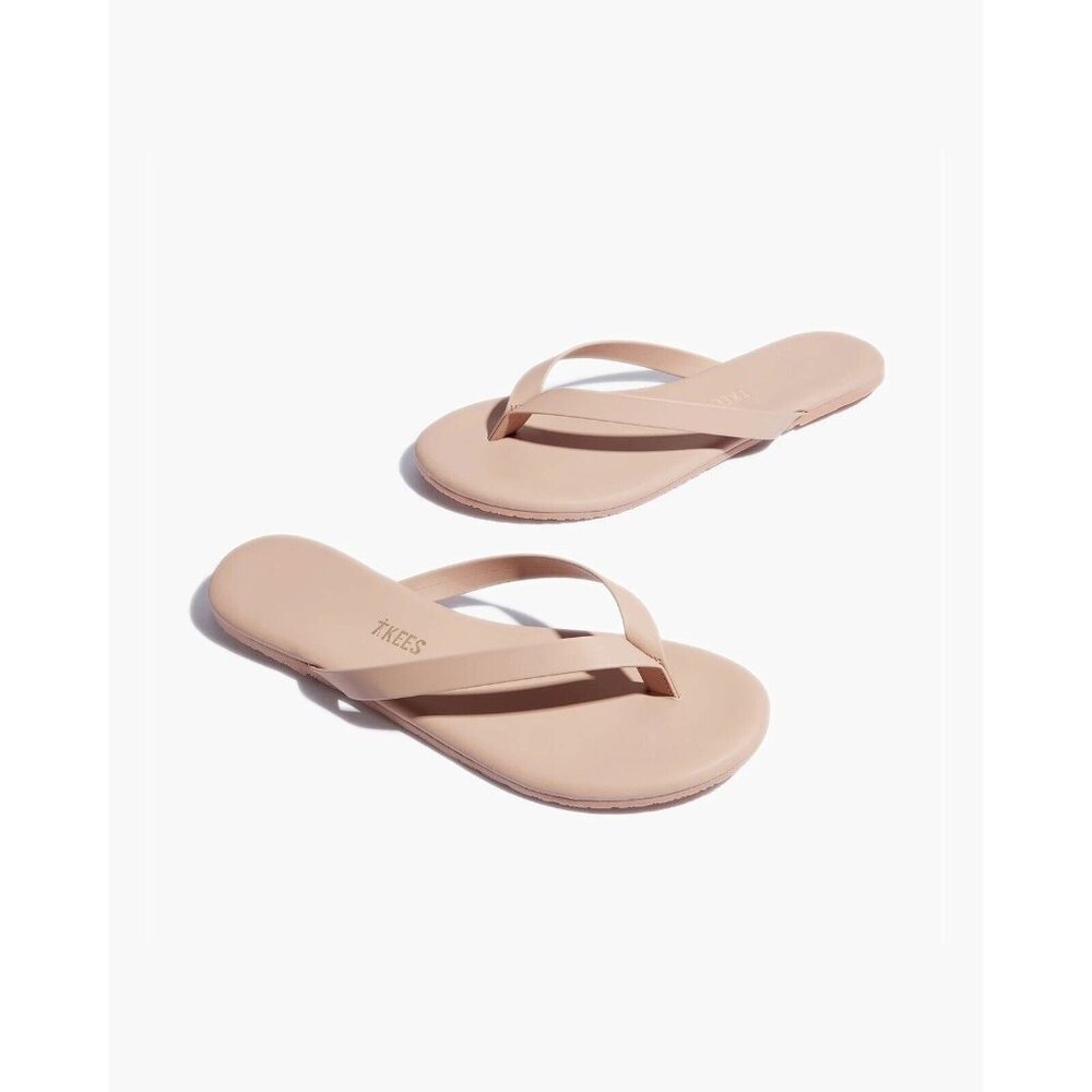 TKEES Boyfriend Vegan Flip Flop Matte Sunkissed Beige NWOT